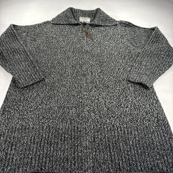 Venezia Vitale Knitted Cardigan - Medium - Black White Zip Up - Picture 2 of 9